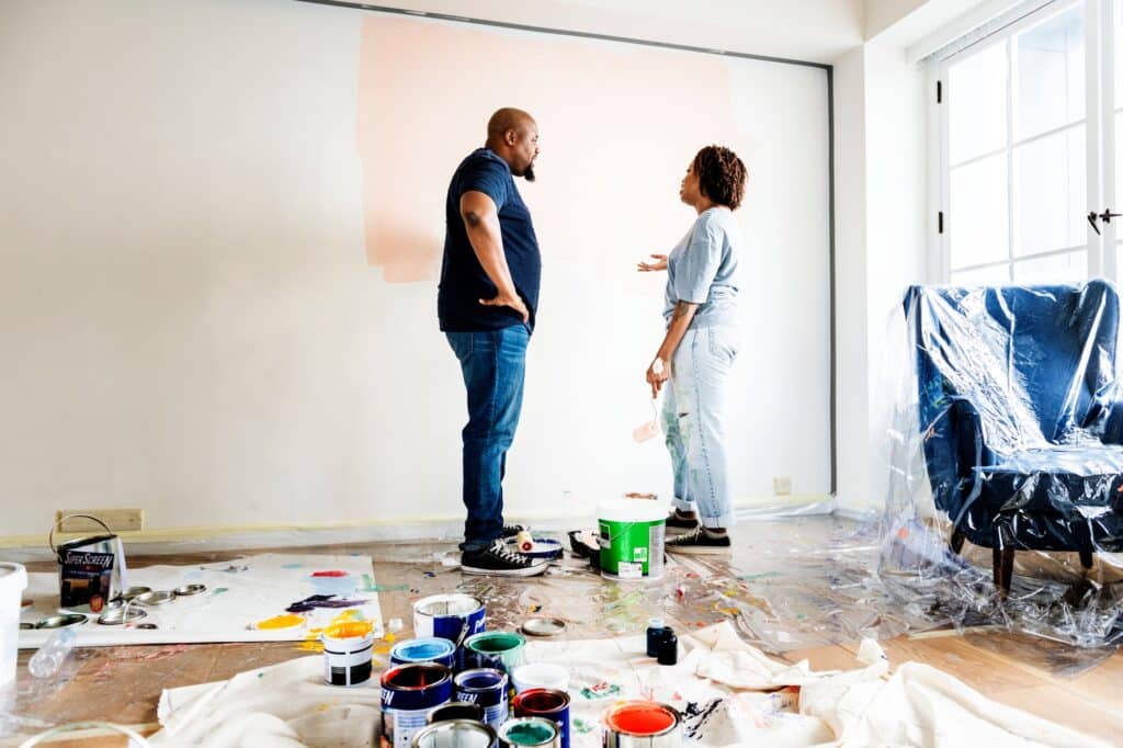 People renovating the house